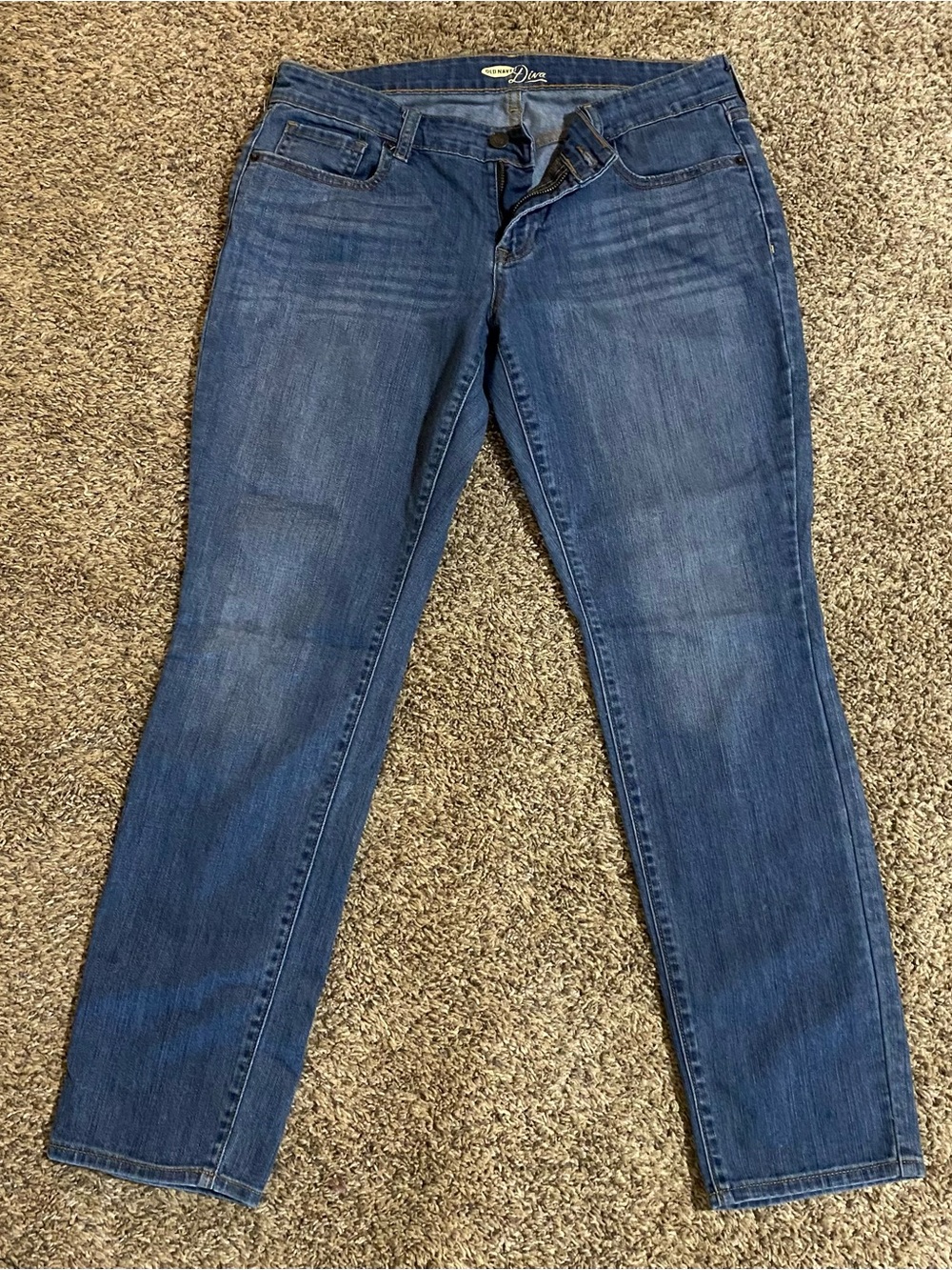 Old Navy Women's Dark Blue Straight Leg Jeans Size 8 Short